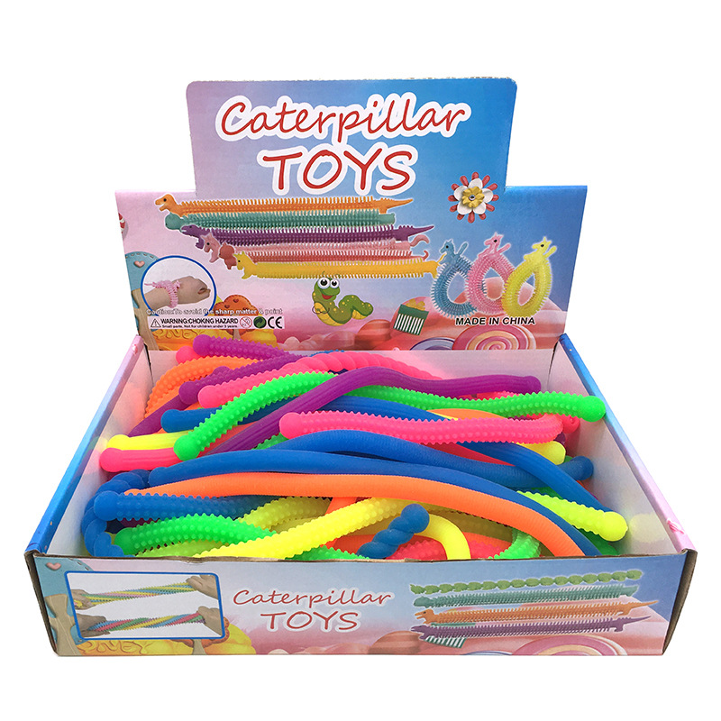 TPR threaded noodles, corrugated and mottled noodles, tension rope, pressure-reducing soft rubber, special-shaped tension band, elastic rope toy Item Picture