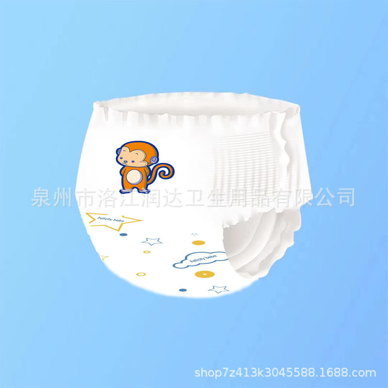 Full-body two-piece baby pull-up pants are exported to Southeast Asia, Central Asia and South America. They are one-piece baby pull-up pants Item Picture