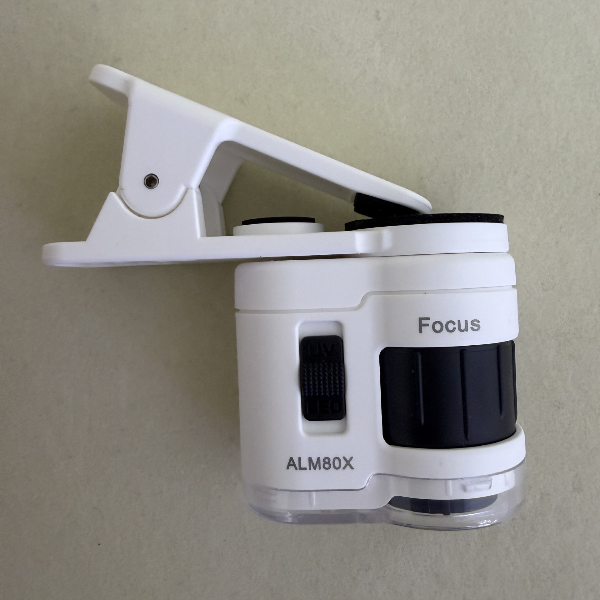 New 80x portable mini microscope with phone holder magnifying glass for jade calligraphy and painting appraisal, equipped with LED ultraviolet light details Picture