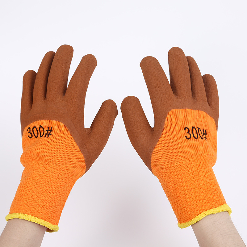 Wholesale nylon coated gloves from the manufacturer, impregnated rubber for work on the ground, wear-resistant rubber labor protection, 13-needle breathable wear-resistant gloves Specification image