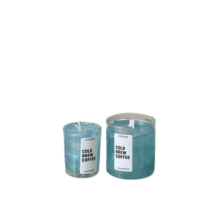 Three different colors of scented candles: red gradient blue AROMA COLD BREW COFFEE MANOMICE Coconut Scented car silicone candle mold Item Picture