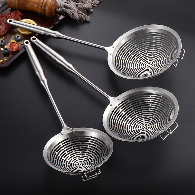 304不锈钢漏勺火锅家用厨房一体成型笊篱捞面饺子油炸过滤网捞勺