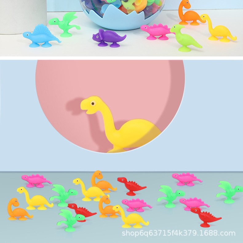 DIY soft adhesive Jigsaw puzzle building blocks, children's bath and bathroom suction fun dinosaur suction cup toys Specification image