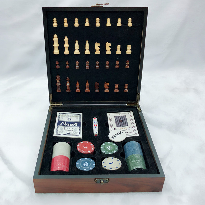 4-gram wooden chess chip dice set for export to Europe and America Item Picture