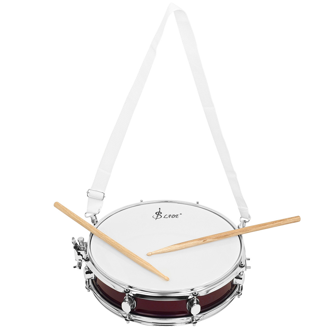 Cross-border 14× 3.5-inch small snare drum, ultra-thin stainless steel snare drum, student adult marching drum, band small drum, narrow drum details Picture