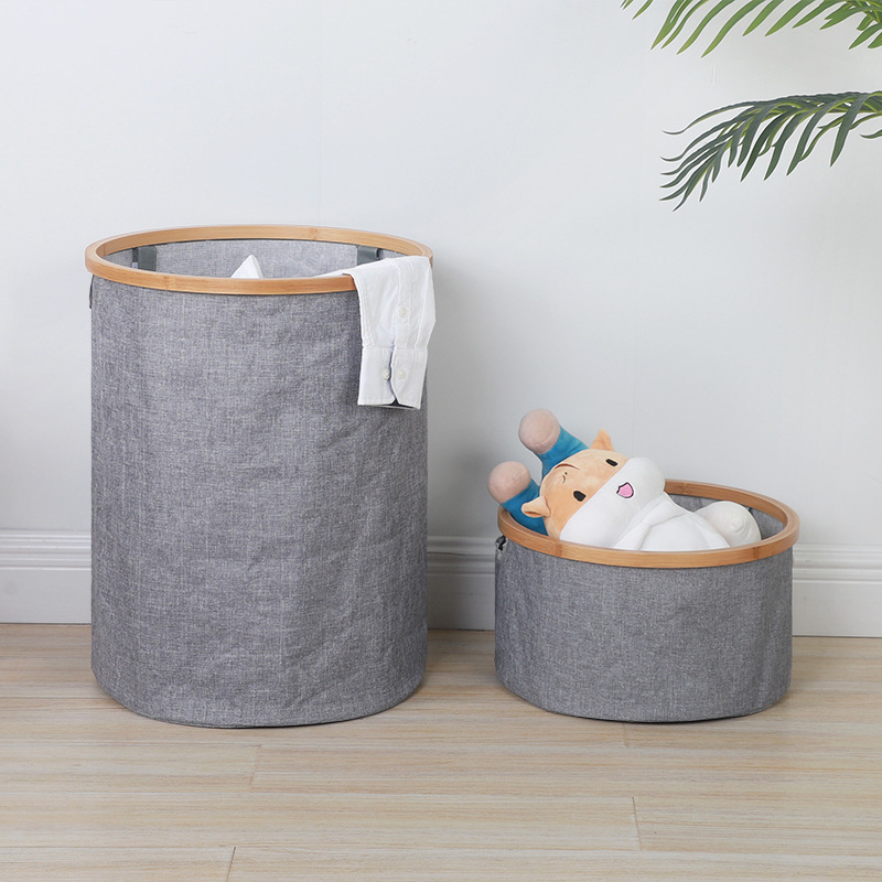 Grey Fabric Storage Bucket, Plastic Transparent Small Bucket, Doll Storage, Rotating Storage, Toy Storage, Bathroom Supplies Storage