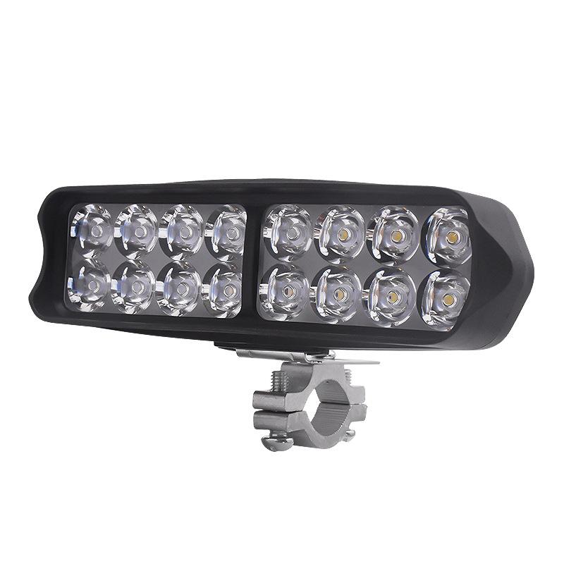 电动摩托车灯外置射灯超亮12v60V三轮电瓶车强光LED大灯射灯白底实物图