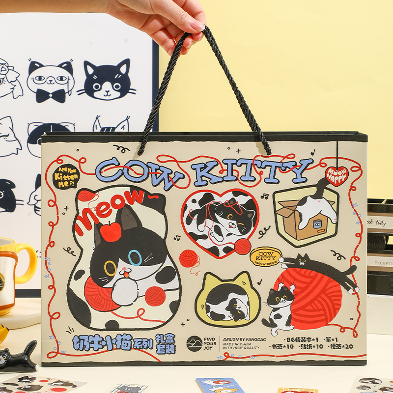 Fangdao Cow and Kitten Series Creative Cartoon Planner Gift Box, high appearance level festival gift set in stock wholesale Application Scenario