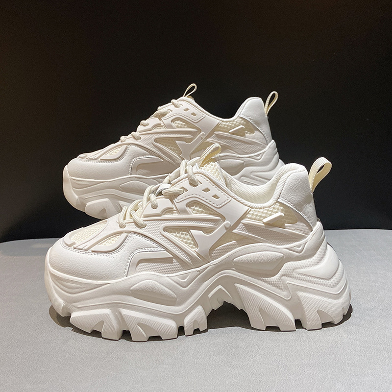 老爹鞋女鞋炸街厚底百搭2025秋季新款增高小白鞋透气运动鞋显脚小