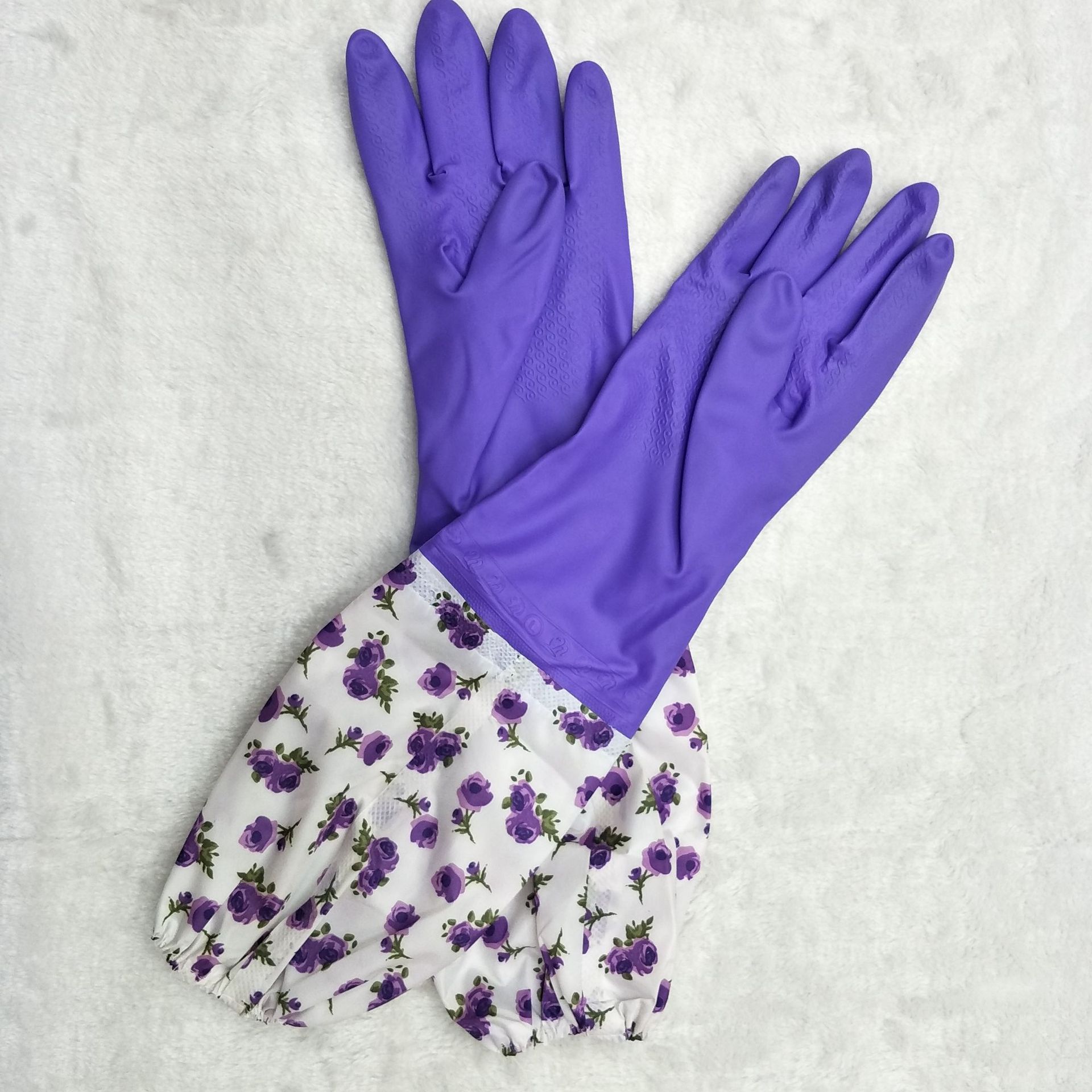 Kitchen, dishwashing, cleaning, household chores, laundry, dishwashing, thickened, cotton-padded, lengthened warm gloves, elastic labor protection gloves Specification image