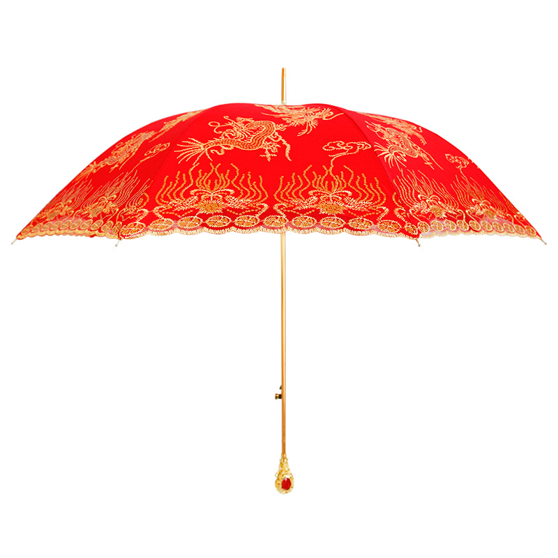 "National Trend [Exclusive for Brides] Chinese-style wedding red umbrella, pick-up umbrella, Wedding umbrella, Long-handled wedding umbrella, Light Luxury wedding umbrella. Item Picture