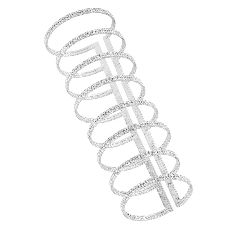 Cross-border fashion exaggerated multi-layer rhinestone hollowed-out bracelet, trendy and personalized dance party and party diamond-encrusted arm ring manufacturer wholesale jewelry Item Picture
