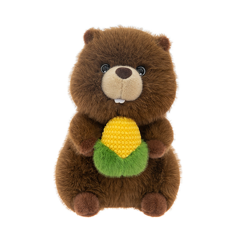 New cute corn-hugging foodie Groundhog plush toy, a cute groundhog sleeping doll gift Item Picture