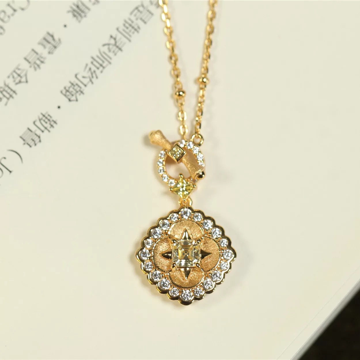 S925银 镀金意大利精工拉丝复古工艺项链OT链质感