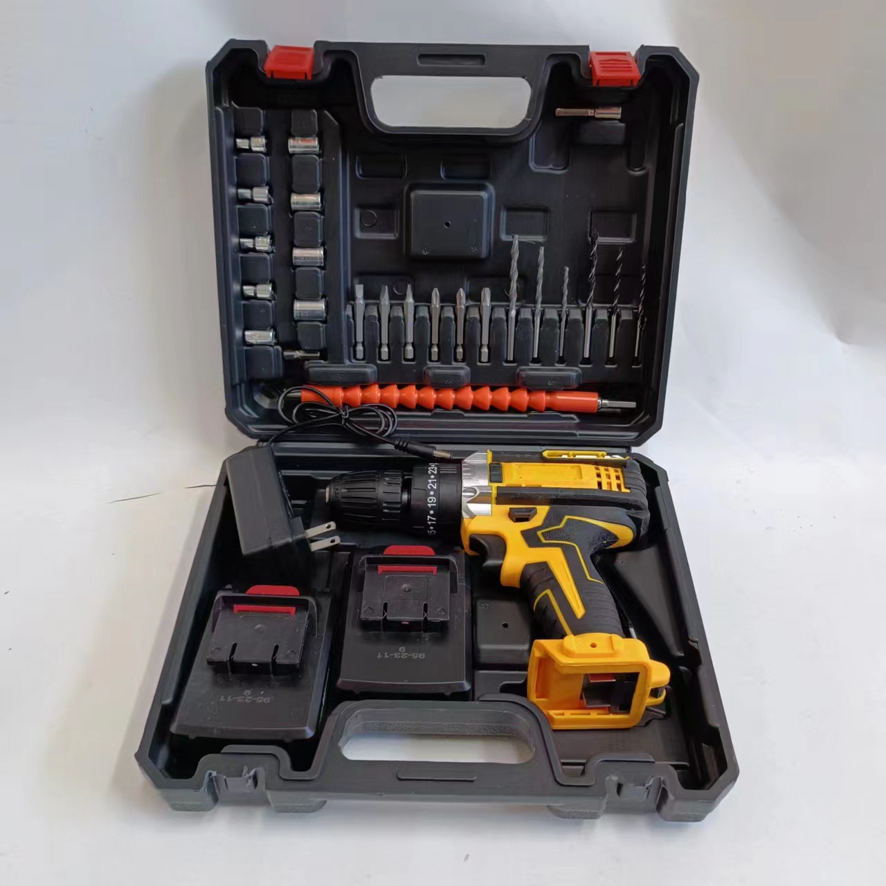 DW 21V lithium battery rechargeable drill, 3-function impact drill, dual-speed hand electric drill, multi-functional household electric screwdriver