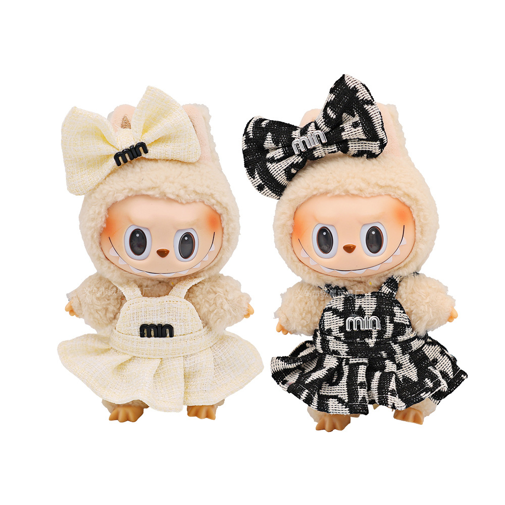 The first and second generation labub Star figure doll clothes, little Chanel-style princess dress, bow two-piece set doll accessories Item Picture