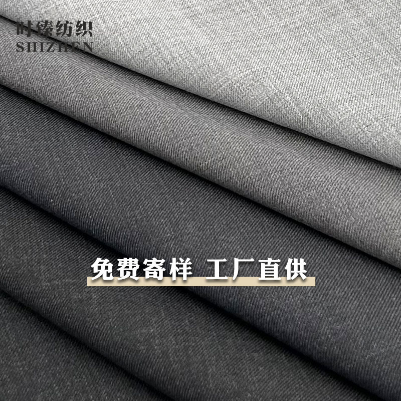 30W斜纹羊毛西服面料可机洗多色现货供应精纺毛料产品图