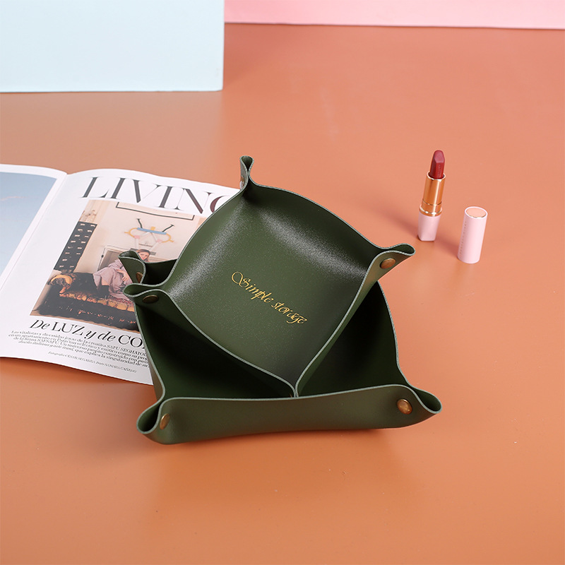 Cross-border leather storage tray, Nordic InS-style desktop entrance key, cosmetics, jewelry, leather organization and storage tray Application Scenario