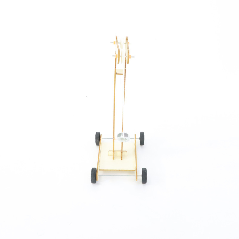 diy gravity cart made of wood, small technology gravity cart, pulley cart, primary school science teaching aid Specification image