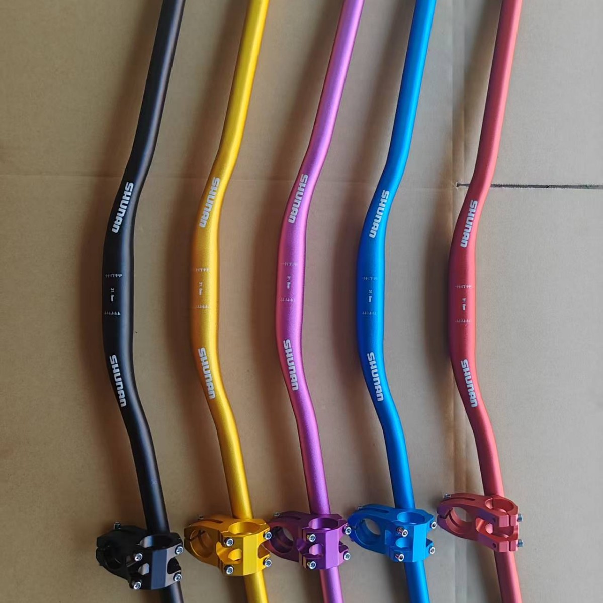 SHUNAN aluminum alloy mountain bike handlebar, bicycle handlebar and crossbar set 780mm long details Picture