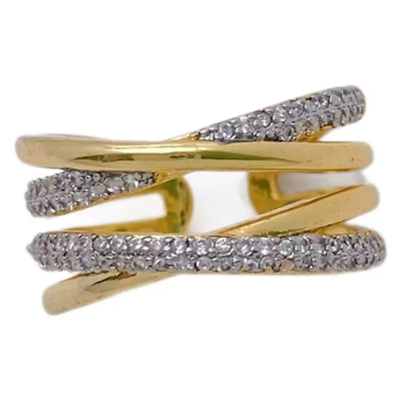 Cross-border exclusive copper plated with 18k gold and set with zircon rings, a variety of fashionable and retro open-mouth finger rings and loose-mouth rings Item Picture