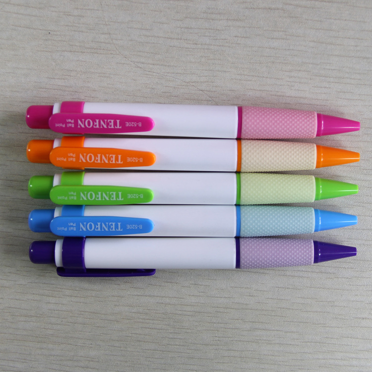Tianfeng 520E white rod chubby ballpoint pen is suitable for various plastic advertising pens, 1000 pieces per box full figure