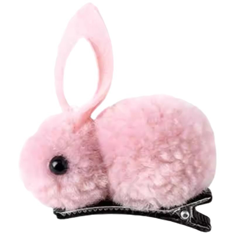 Children's hair clips, girls' cute and super adorable 3D rabbit plush hair clips, girls' autumn and winter bangs hair accessories, small gifts Item Picture