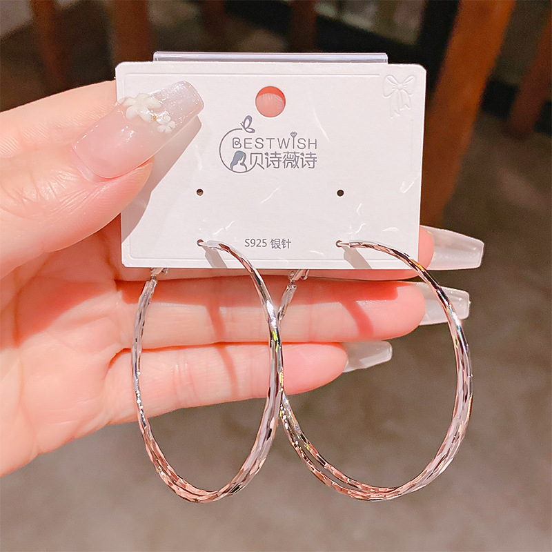 2025新品双圈极简风圈圈ins风耳环韩版气质高级感潮流大耳环女