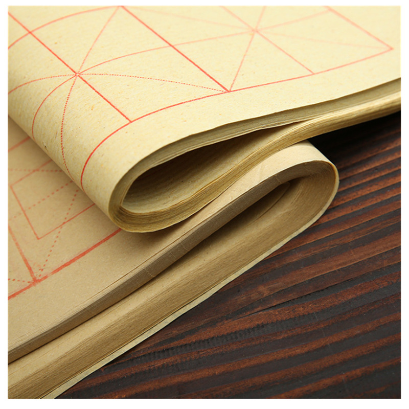 Venta directa de fábrica papel de borde letra de arroz cuadrícula retrogong cuadrícula de caligrafía amarilla papel de práctica lápiz letra especial papel de arroz al por mayor Specification image