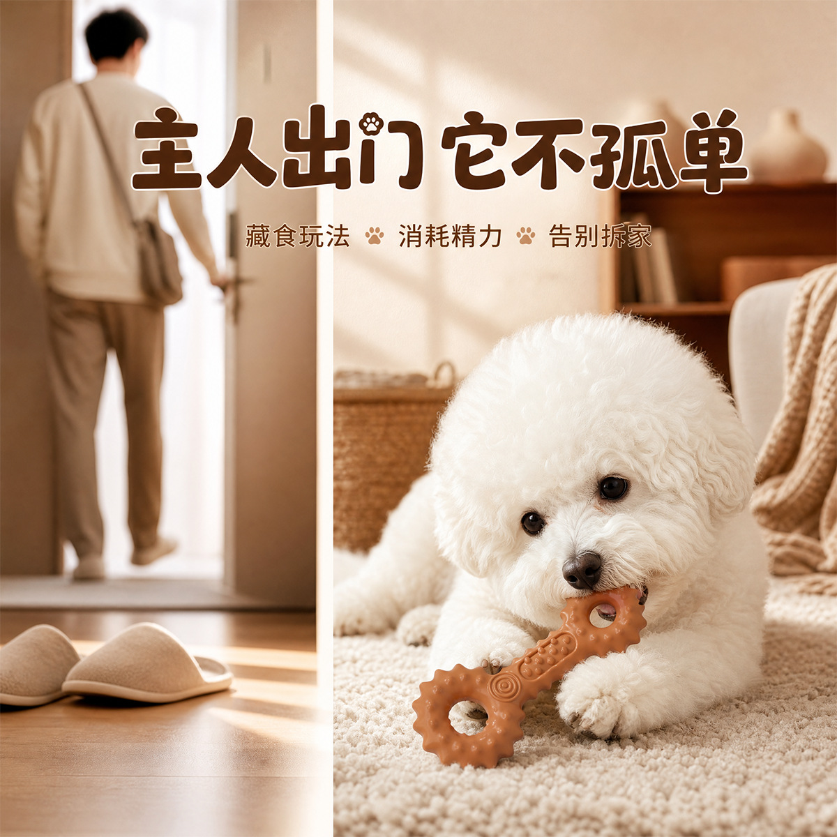 Cross-border new pet teething toy, soft rubber, hiding dog bones, floating water, easy to clean, anti-disassembly, teething dog bite stick details Picture