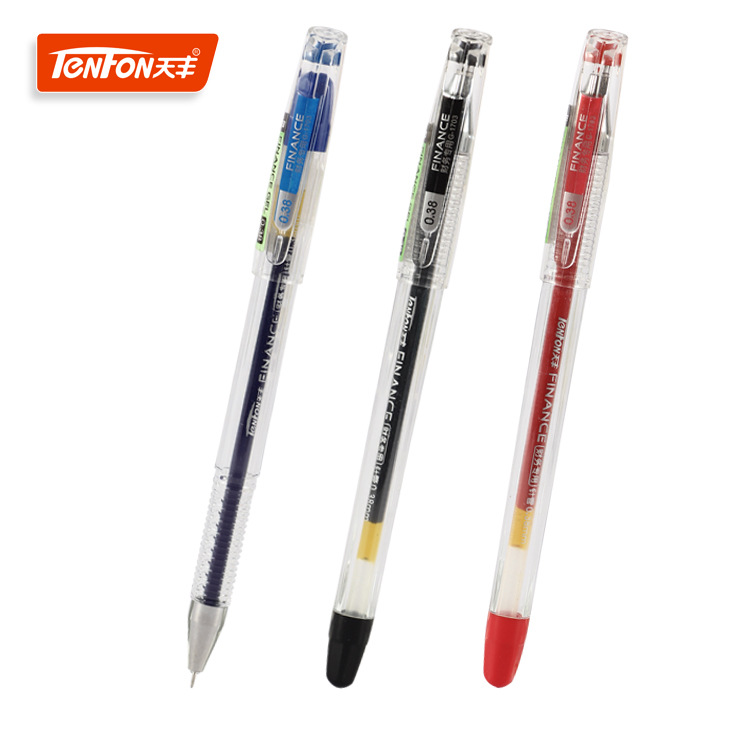 Factory direct supply of 0.38 fine-tipped gel pens, signature pens, 1703 office and financial gel pens, 12 pieces per box