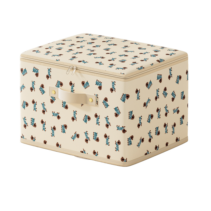 ✅ Cross-border non-woven fabric pixel zipper storage box, household clothing storage box, dormitory folding storage, wardrobe storage Item Picture