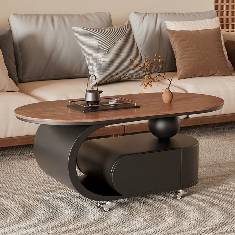Changyuebang cream-style movable rock plate coffee table, new light luxury high-end sofa side table for small-sized households, 20 details Picture