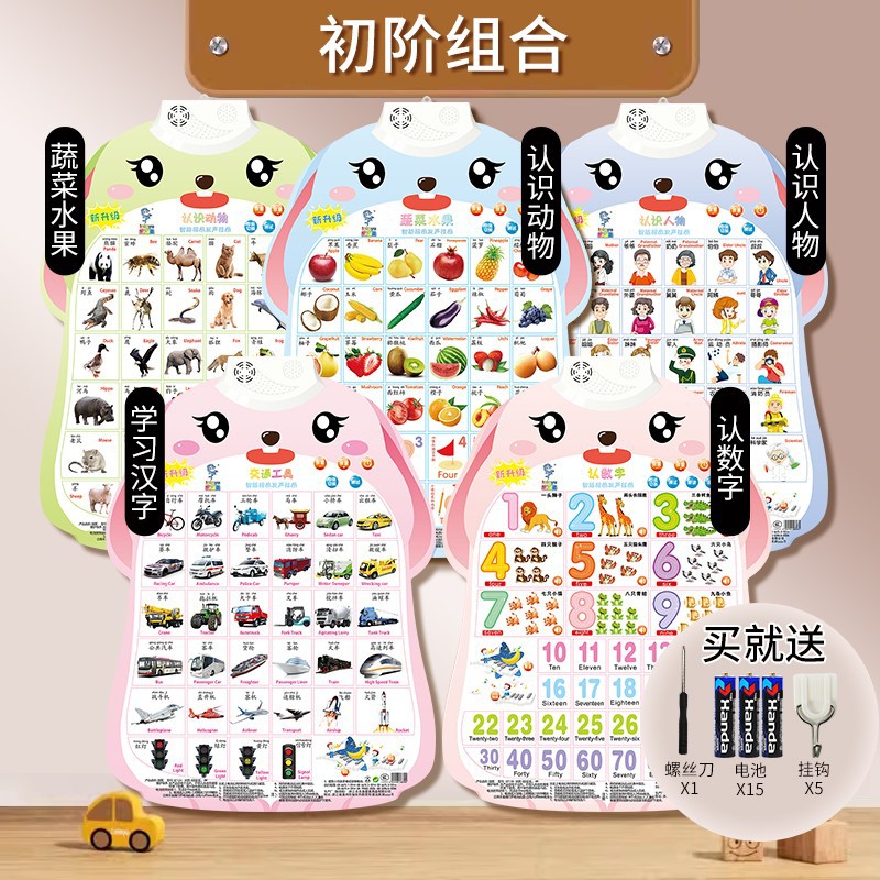 儿童挂卡识字/婴儿有声挂图/儿童立体书/星星头圈圈/我的世界细节图