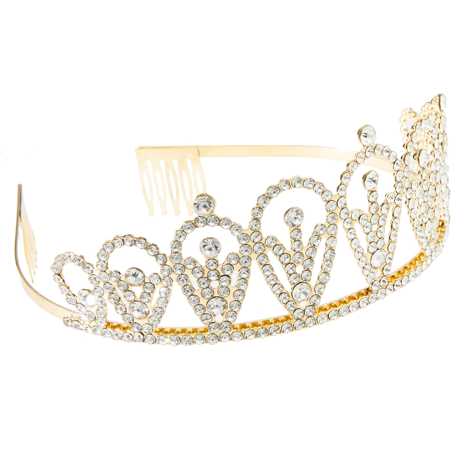 Aliexpress's best-selling cross-border trade, happy birthday! Full diamond comb crown, versatile water diamond crown for women's parties, wholesale hair accessories details Picture