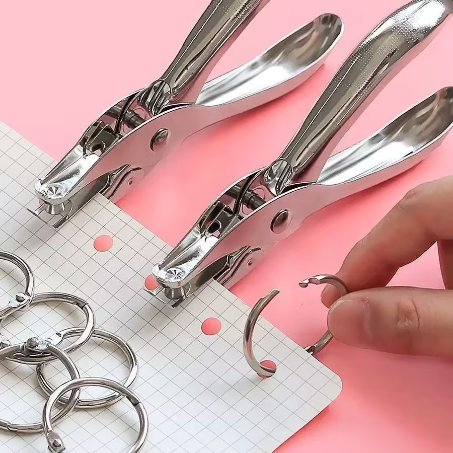 Hole puncher, round hole paper card, round 3mm, stationery document binding magic tool, manual and diy hole puncher details Picture