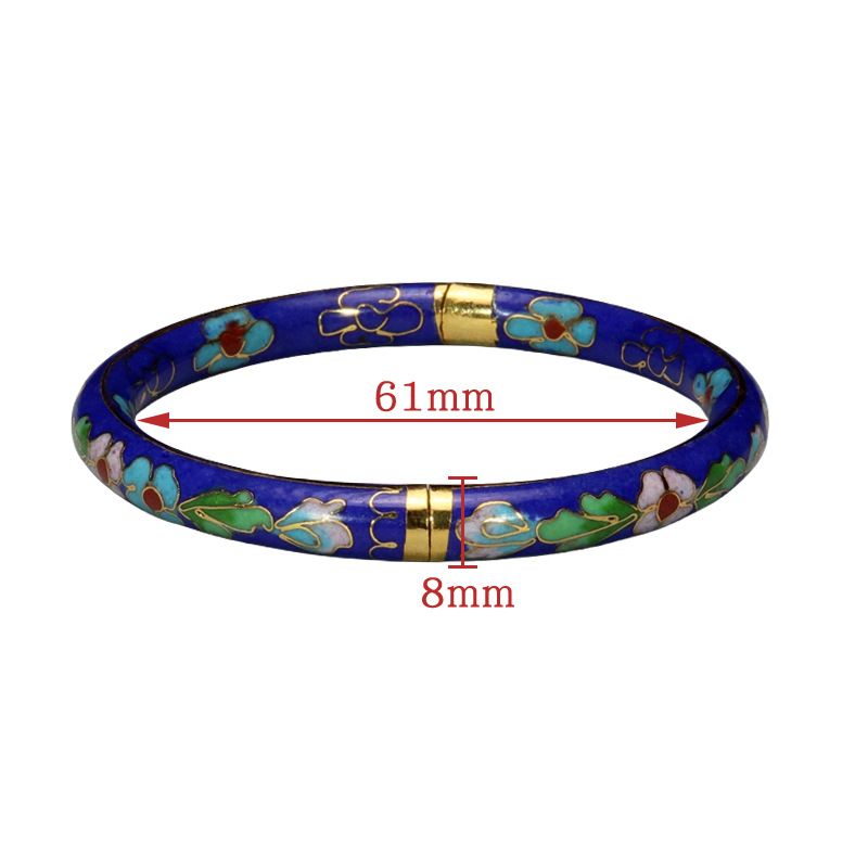 Beijing Cloisonne vintage collectibles, classical ethnic style copper body cloisonne enamel jewelry open bracelet Application Scenario