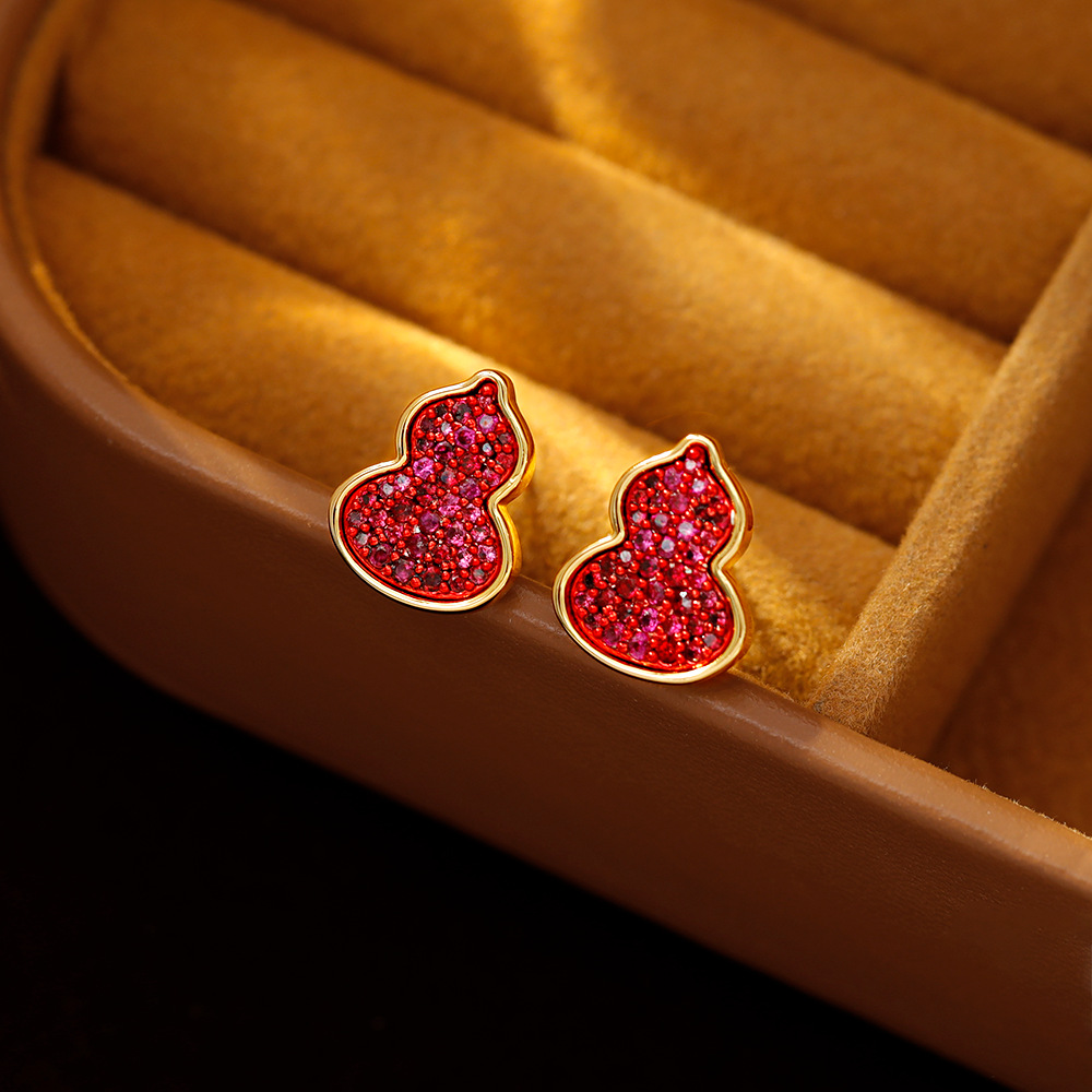 Hyacinth Zircon gourd Stud 2025 New bestseller, high-end, light luxury, elegant and grand, niche design, small and exquisite for women details Picture