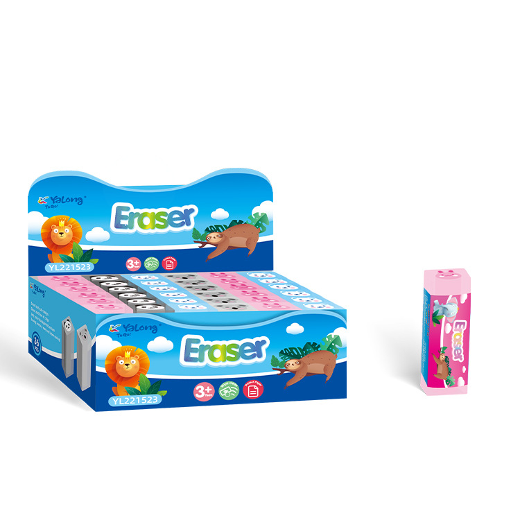 Yalong Cross-border best-selling Pvc material rubber Type 4 animal erasers, back-to-school children's stationery erasers