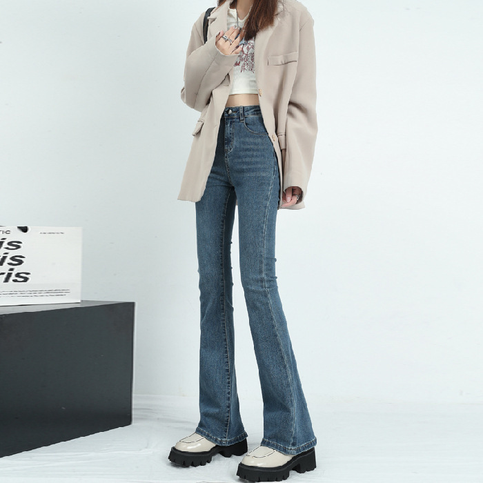 The 2025 new high-waisted stretch slightly flared jeans for spring and autumn are slimming, height-enhancing, fashionable, versatile and elegant