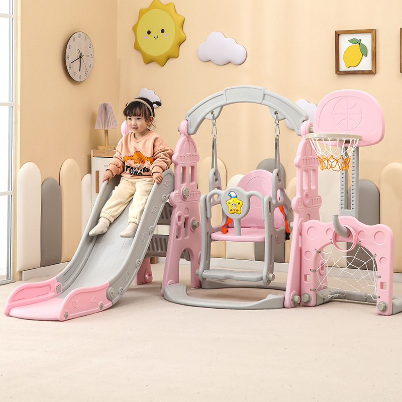 Children's slide, swing, multi-in-one set, small indoor home kindergarten, baby and children's playground toy