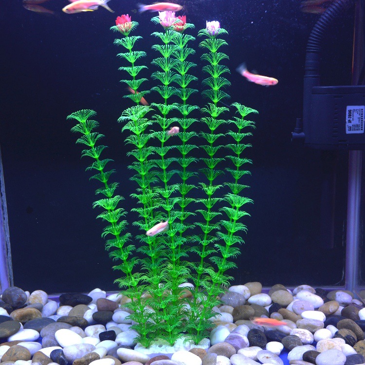 Fish tank decoration, plastic aquatic plants, artificial soft plant and flower ornaments, wholesale of aquarium landscaping, artificial landscaping details Picture