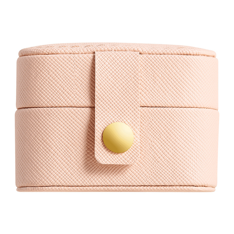 2026 Cross-border Simple ins Mini Jewelry Ring Box, Travel Portable stud accessory Box, Leather Earring storage box Item Picture