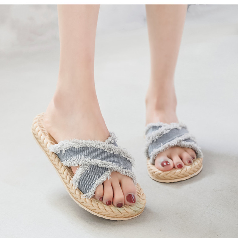 2025新款软面拖鞋夏季亚麻拖鞋家居牛仔男凉拖鞋女室内木地板凉拖图