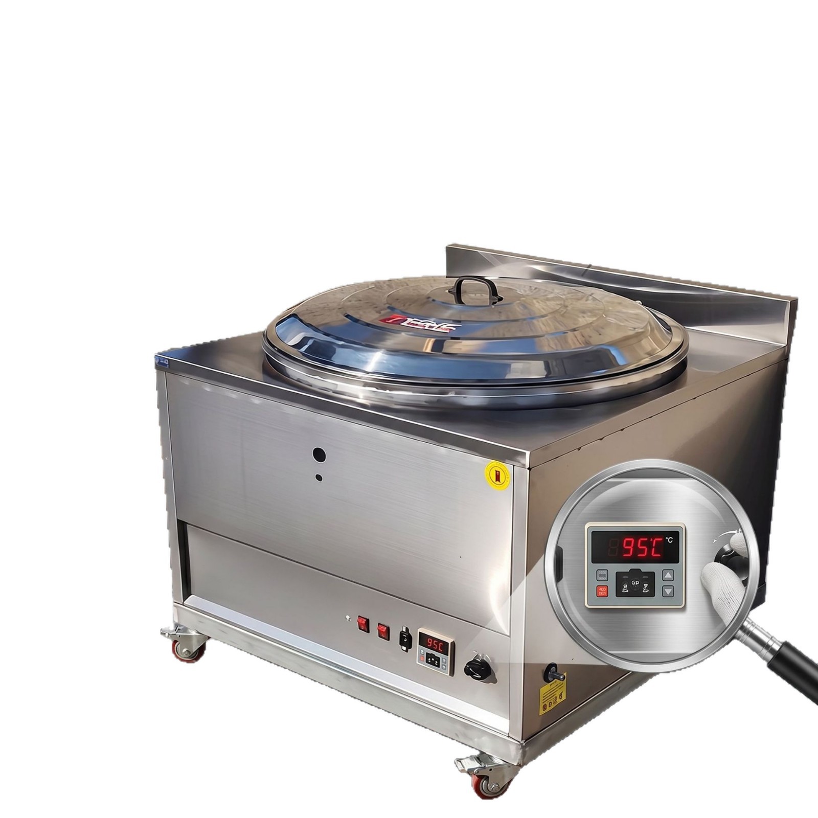 Commercial vertical square pan-frying oven, gas fully automatic water pan-frying machine, breakfast shop pan-frying dumpling and pot sticker flat-bottomed oven manufacturer Item Picture