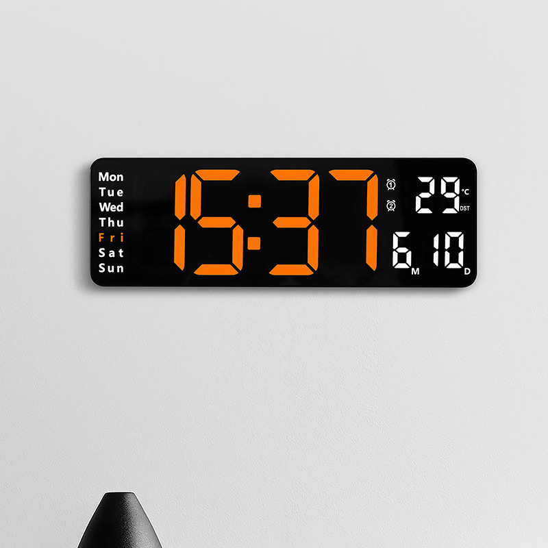 13-inch simple sitting and hanging dual-purpose living room clock, large font electronic clock, multiple alarm clocks, temperature and day of the week on the same screen, 6629 Specification image