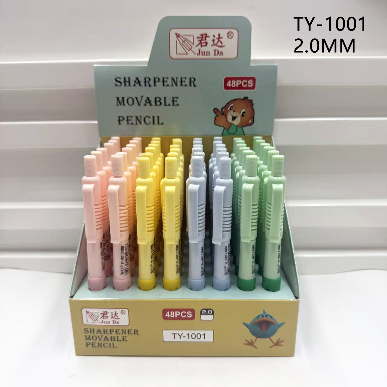 Press the automatic pencil 2.0mm, 0.5mm, 0.7mm macaron color-blocking with built-in pencil sharpener for office and student Application Scenario