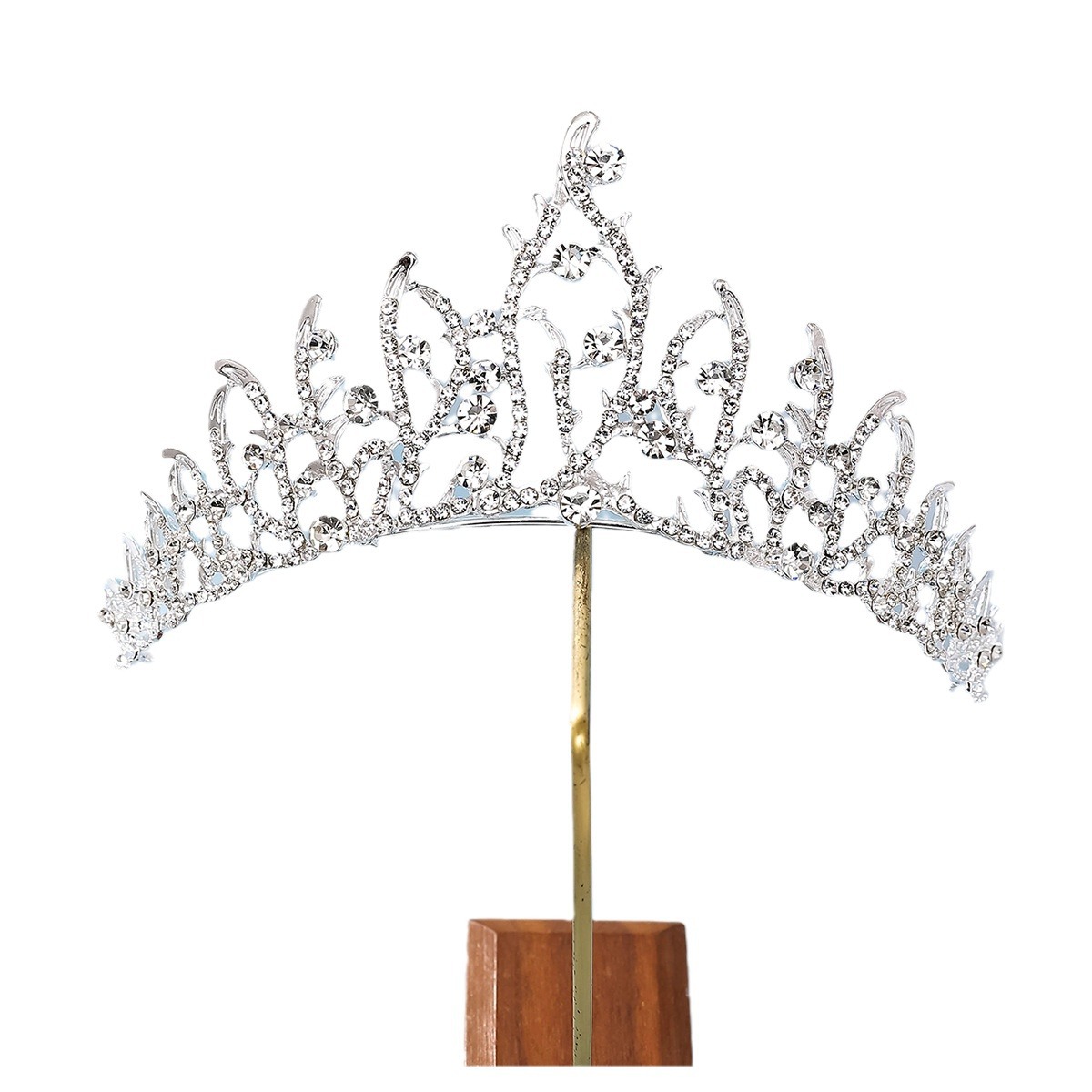 New diamond and silver princess headwear from Europe and America, grand and luxurious wedding dress, super glittering crystal bridal hairpin Item Picture