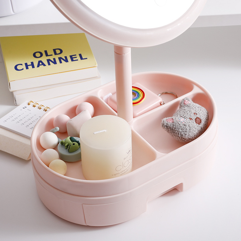 With storage drawer, mirror, makeup mirror, table-style home desktop, led light strip, smart supplementary lighting, dressing mirror Specification image