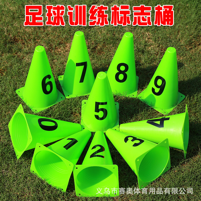 Naili 23cm digital sign bucket, roadblock cylinder, football training triangular cone, ice cream bucket, digital 0-9 number sign bucket Application Scenario
